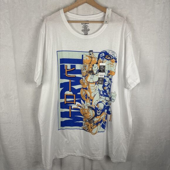 Marvel T-Shirt Short Sleeve Graphic White Kanji Group Shot Size 3XL NWT - Picture 1 of 6